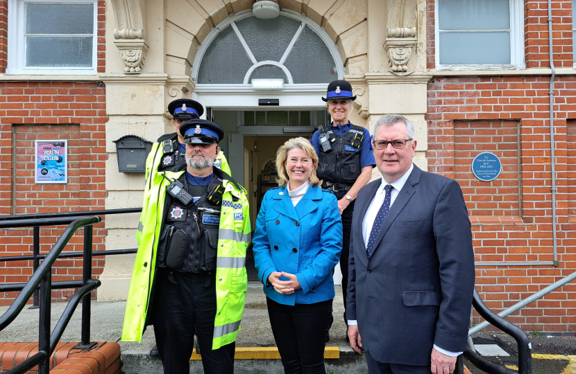 Anna Firth MP outside Leigh Community Centre 