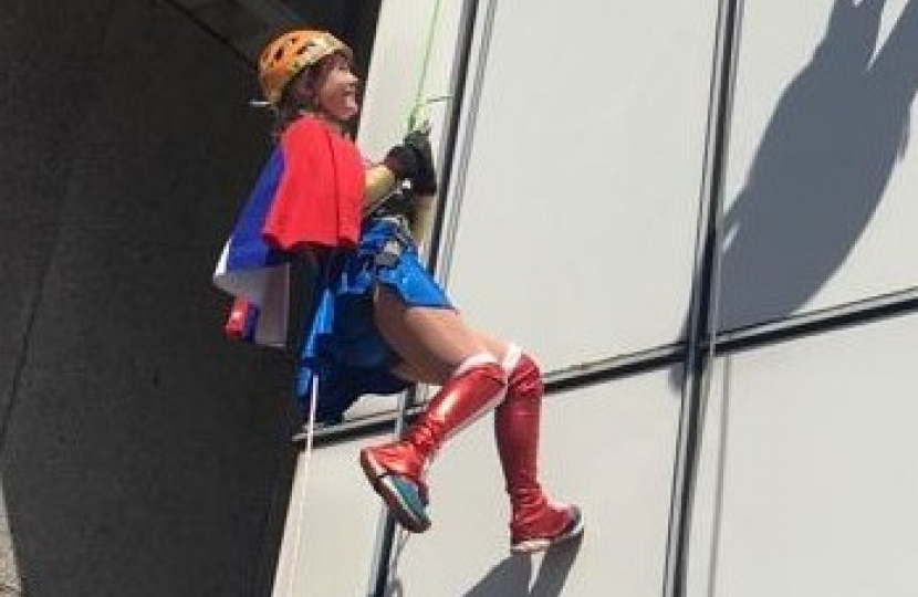 Anna abseiling