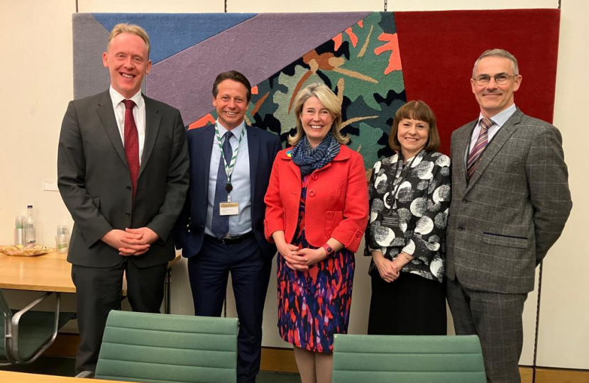 From left to right: David Stanley, founder of the Music Man Project; Nigel Huddleston, Parliamentary Under-Secretary of State for Digital, Culture, Media and Sport; Anna Firth, Member of Parliament for Southend West; Julie Cushion, Constituency Assistant to Anna Firth MP; Scott Dolling, Director of Culture and Tourism at Southend City Council.