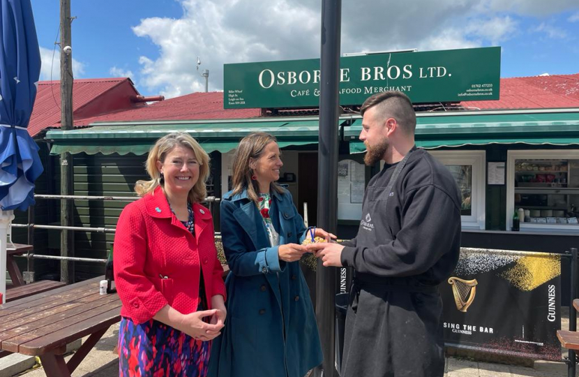 Anna Firth and Helen Whately in Leigh on Sea