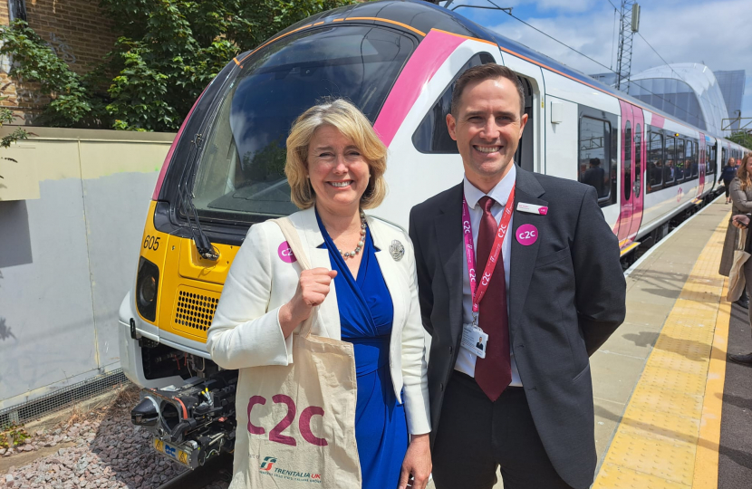 Anna Firth with c2c CEO and the new c2c train