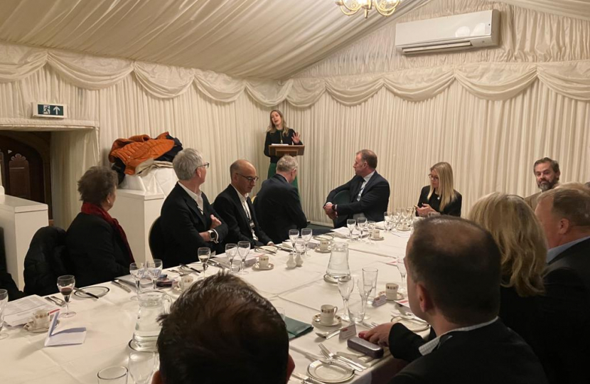 Rt Hon Laura Trott MP addressing the room