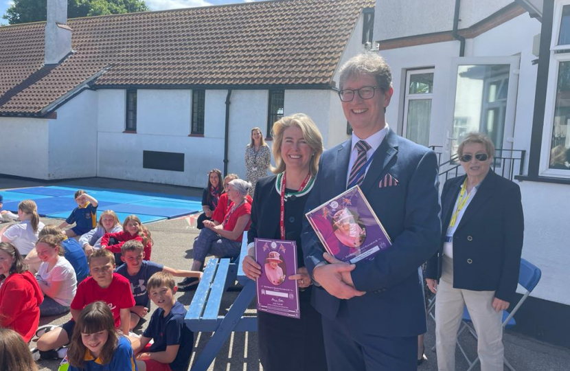 Anna Firth MP with Mr James Mobbs, Headteacher at St Michael’s, and Cllr Fay Evans, who is a governor of the school