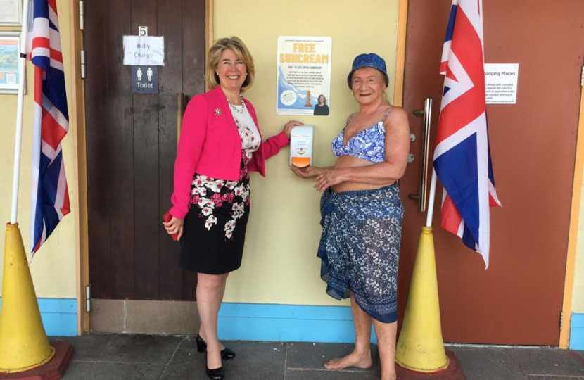 Anna unveils the new suncream dispenser