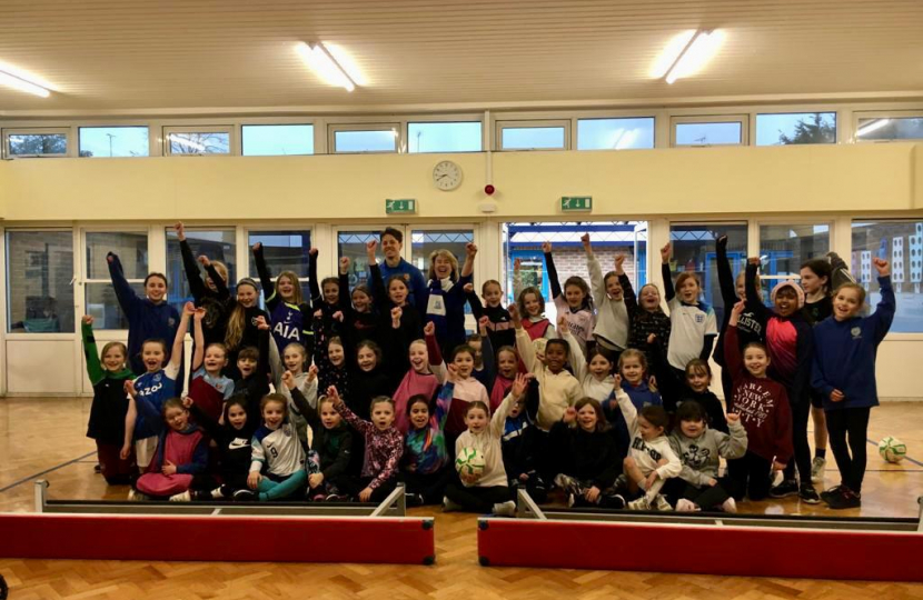 Anna with students from Our Lady of Lourdes School, Leigh-on-Sea