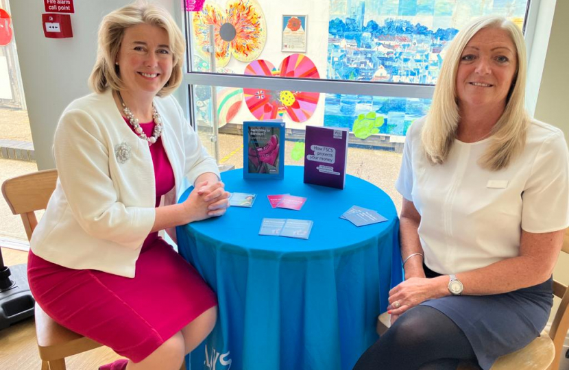 Anna meeting a representative working at the Barclays station in Leigh