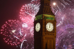 Fireworks behind Big Ben