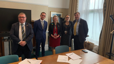 L-R: Mark Francois MP, Tom Abell, Anna Firth MP, Rebecca Harris MP, and John Baron MP at the meeting in Westminster