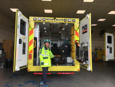 Anna Firth with EEAST Ambulance crew