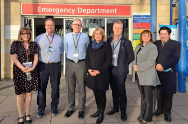 Anna Firth MP with Andrew Pike, Michael Daley and Southend Hospital staff