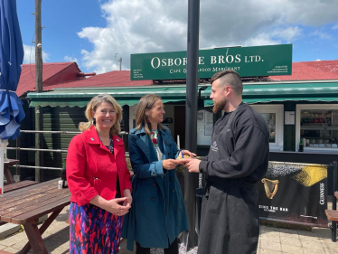 Anna Firth and Helen Whately in Leigh on Sea