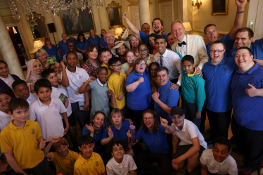 Anna Firth MP for Southend West pictured with the musical group, The Music Man and founder David Stanley