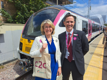 Anna Firth with c2c CEO and the new c2c train