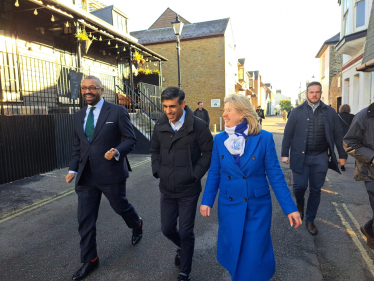 L-R: James Cleverly, Rishi Sunak, Anna Firth