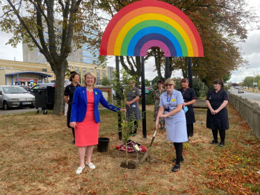 Anna at the tree planting ceremony at Southend Hospital