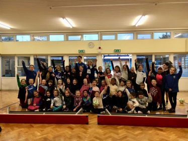 Anna with students from Our Lady of Lourdes School, Leigh-on-Sea