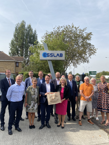 Anna Firth, MP for Southend West, with Nigel Huddleston, Sir James Duddridge MP, and attendees. 